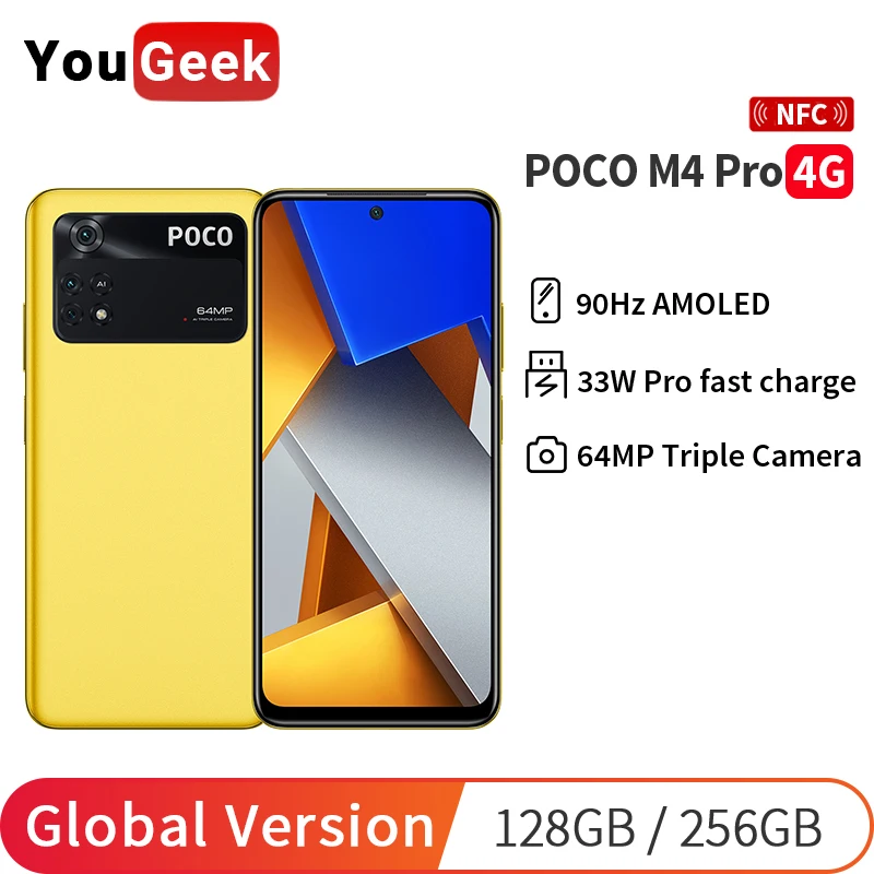 Najtaniej Nowy Globalny Wersja POCO M4 Pro 6GB 128GB / 8GB 256GB NFC Smartphone Helio G96 64MP Aparat 90Hz AMOLED DotDisplay 33W 5000mAh