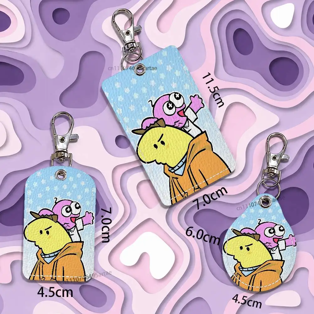 Фото Кожаный чехол для карт S-Smiling F-Friends с брелоком и кольцом для ключей, для транспортных карт №4