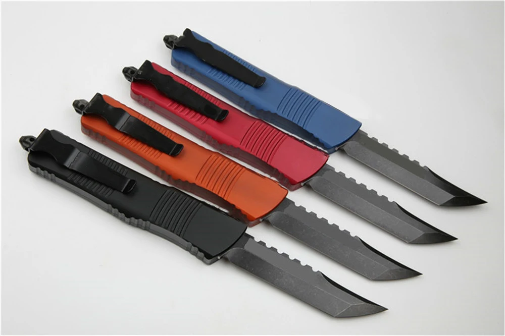 New Outdoor D2 Black Stone Washing Blade Tactical Knife Aviation Aluminum Alloy Handle  Survival Portable Pocket Knives