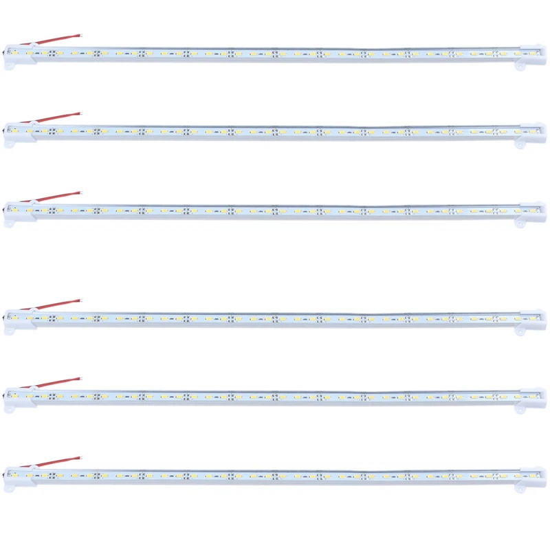 

6 Pcs 50CM 12V 36 LED 5050 SMD Hard Strip Bar Light Aluminum Rigid Warm White