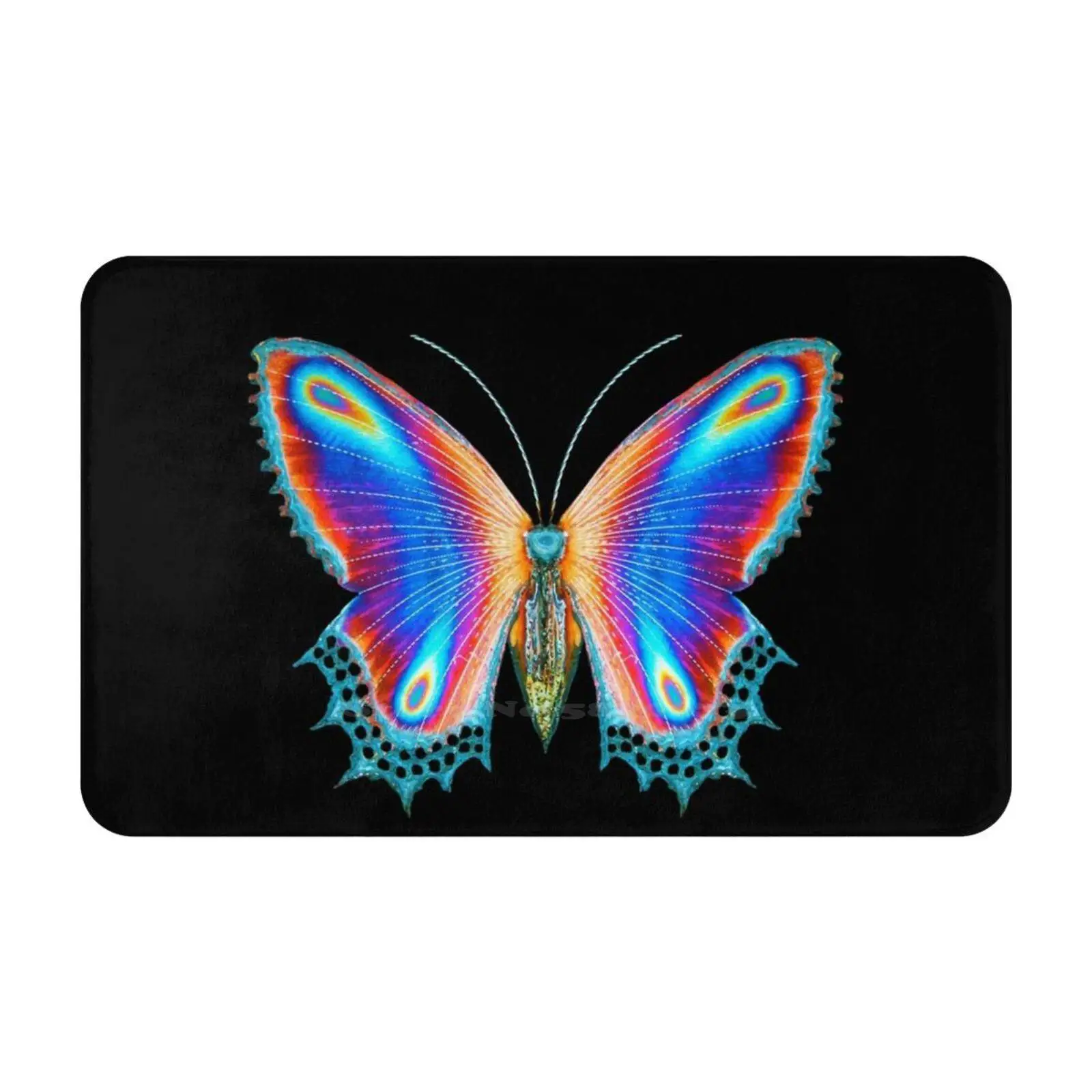 Разноцветный Коврик для двери бабочки, подставка для ног, домашний коврик Halsey Buttefly Badlands, номер 93, фонтан, Королевство, цвета, молодой бог, бабочка