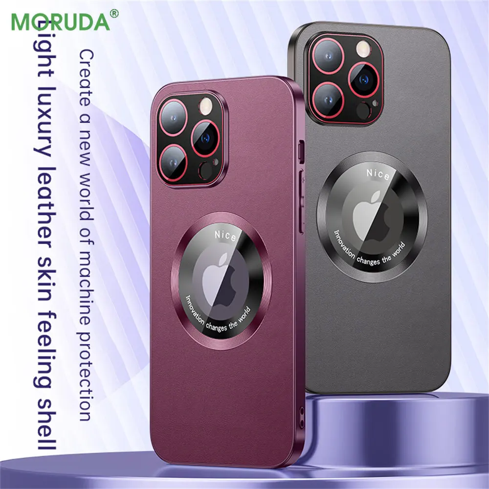 

For iPhone 13 ProMax Magsafing Cover Fashion Sign Hole Magnetic Phone Case for iPhone 14 Plus 12 13 Pro Max with Lens Film Cover