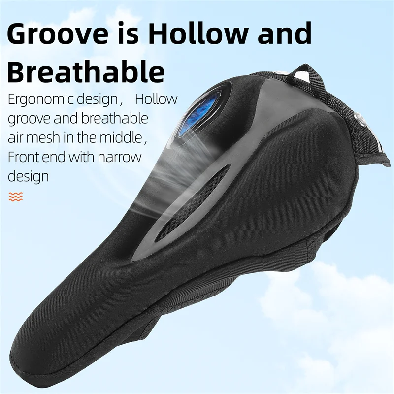 

WEST BIKING Saddle Cover with Safety Taillights Comfortable Gel Memory Foam Cycling Seat Cover Bicycle Cushion With Rain Cover