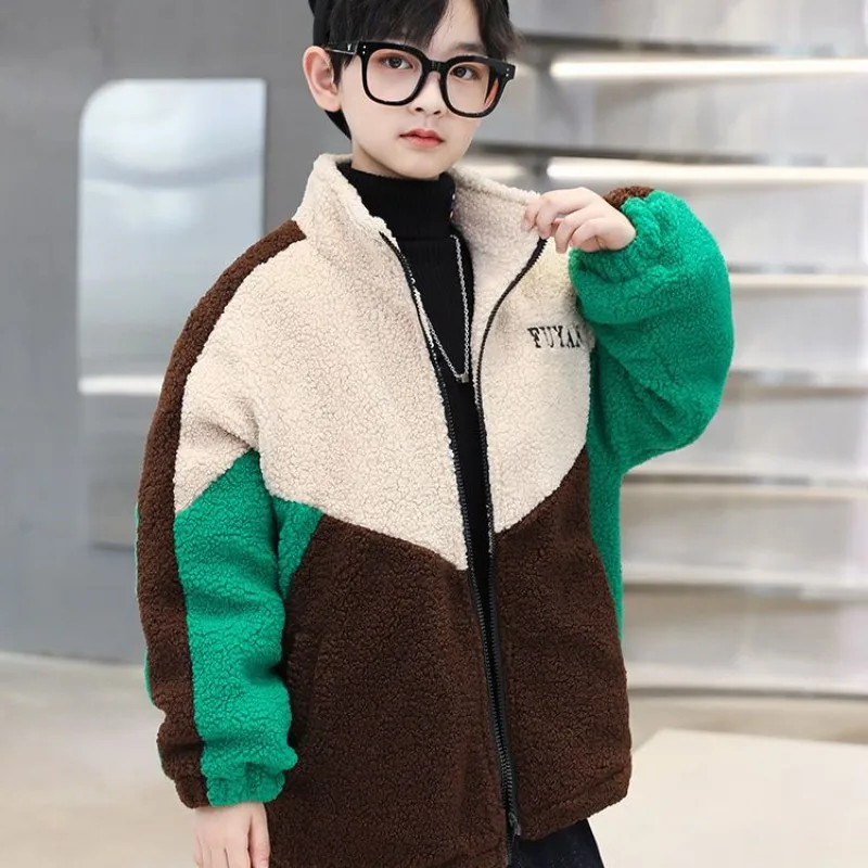 

Ветрозащитное флисовое пальто с капюшоном для мальчиков, на молнии