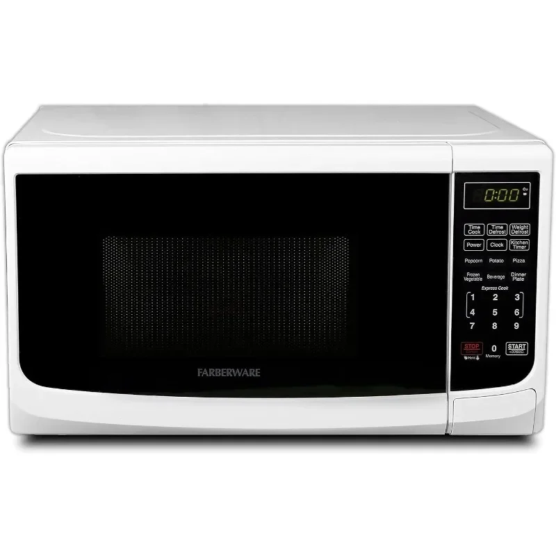 

Countertop Microwave,Oven With LED Lighting and Child Lock - Perfect for Apartments and Dorms - Easy Clean Grey Interior