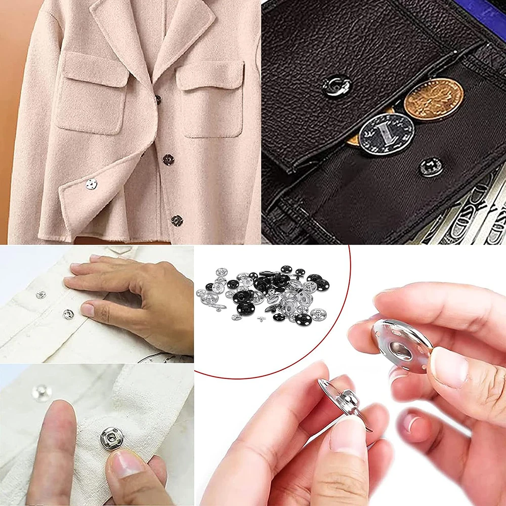 Набор металлических кнопок для шитья комплект из 40 наборов 12 мм