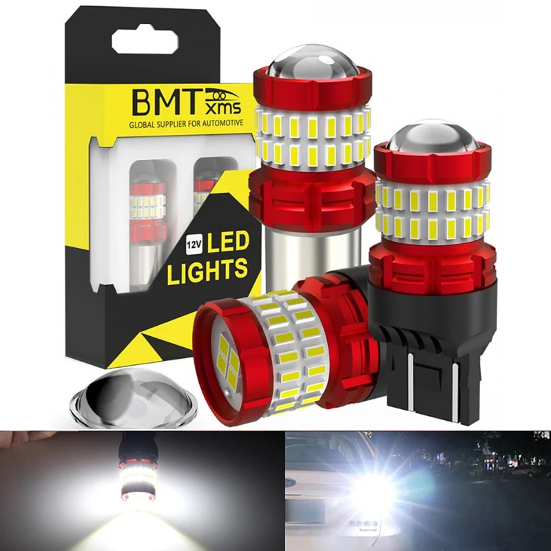 

BMTxms 2X 7440 W21W LED Canbus No Error T20 T25 3157 BA15s P21/5W BA15d W21/5W LED White Turn Bulb Parking Daytime Running Light