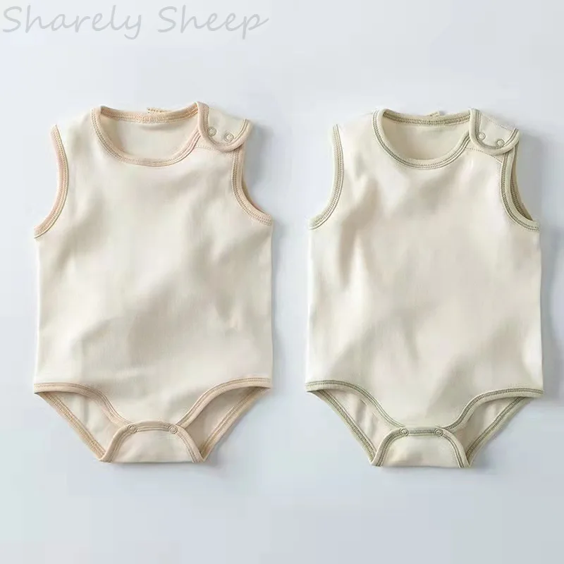 

Детское летнее хлопковое боди без рукавов, из органического хлопка