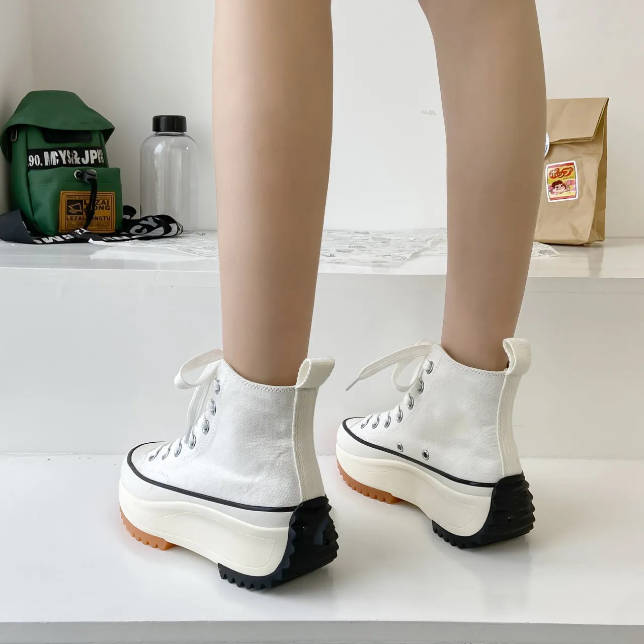 Canvas Shoes Women's Sneakers Women's High-top Sneakers Women's Autumn Women's Shoes Breathable Girls White Black Sneakers