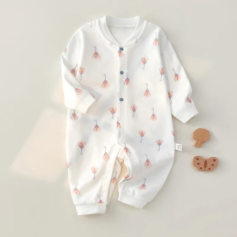 

Baby Onesie Spring and Autumn Crawling Clothes for Babies Long Sleeve Pure Cotton Children's Pajamas Printed Baby Clothes