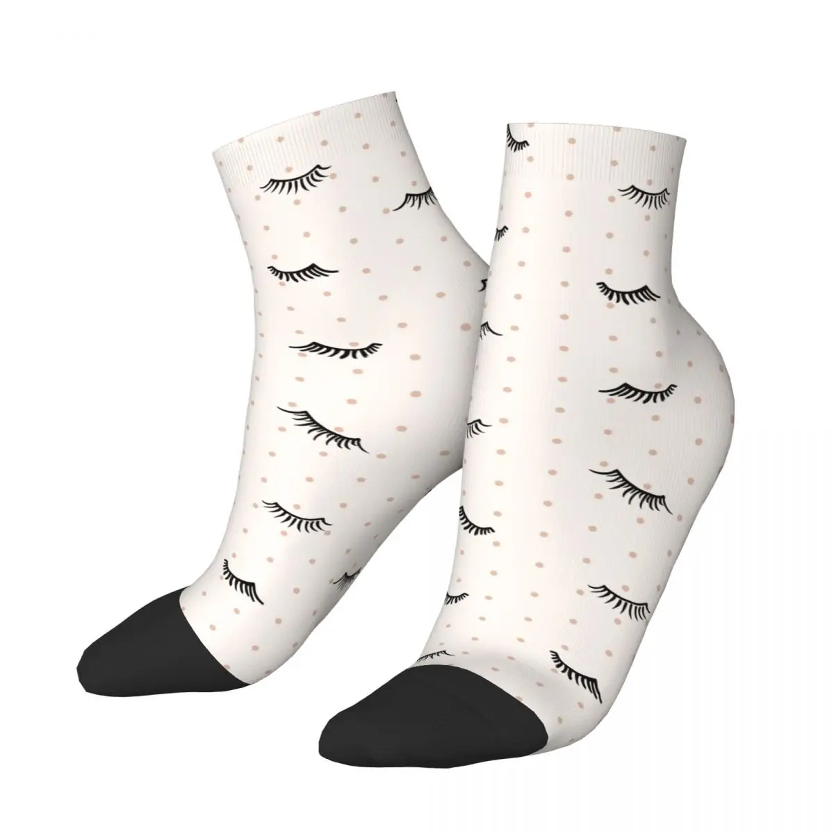 

Cartoon Eyelash Short Socks Men Women Polyester Casual Closed Eyes Socks Harajuku Spring Summer Autumn Winter Low Tube Socks