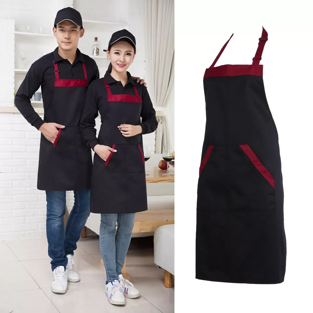 

Apron Unisex Halterneck Apron with 2 Pockets Chef Waiter Kitchen Cook Tool Hair Cutting Styling Wrap Cloth Tools Kitchen Apron