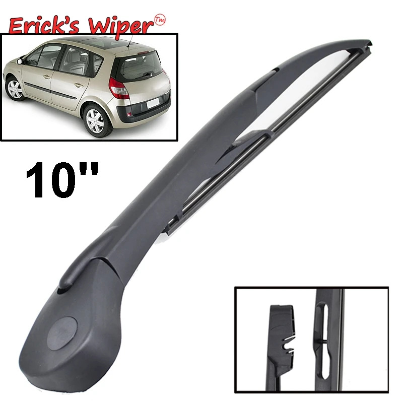 

Erick's Wiper 10-дюймовый комплект щеток и рычагов заднего стеклоочистителя для Renault Scenic 2/Grand Scenic MK 2, лобовое стекло, задняя дверь, окно