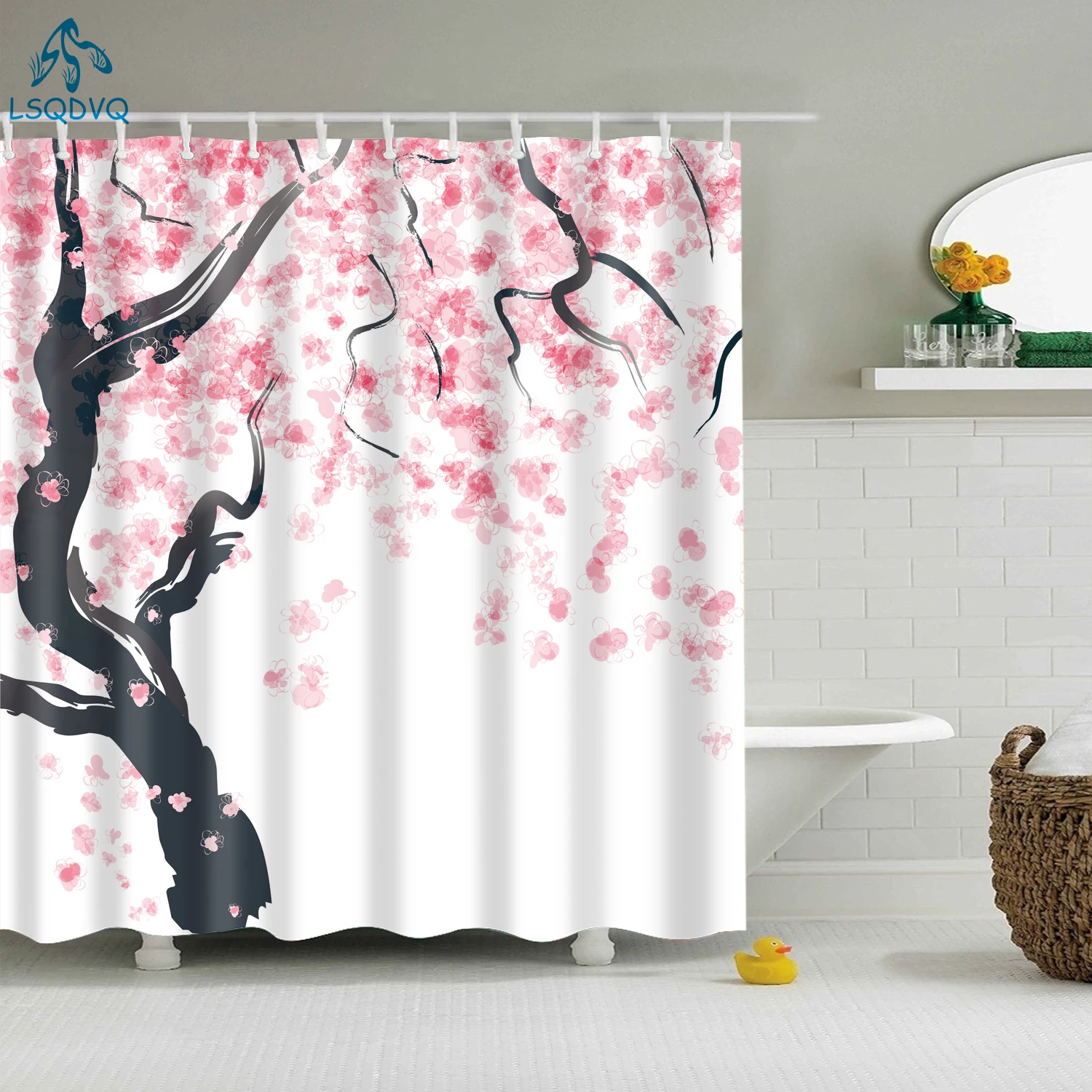 

Flowers Animal Printed Shower Curtain Waterproof Polyester Fabric Bathroom Curtain Home Decor Curtain Bath Screen