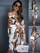 Robe imprimée couleur à col rond, nouvelle mode 2022  (2)