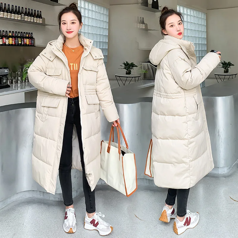 

Long Women's Hooded Winter Jacket Ladies Parka Warm Thick Down Cotton Coat Female Loose Outerwear Fashion Clothing