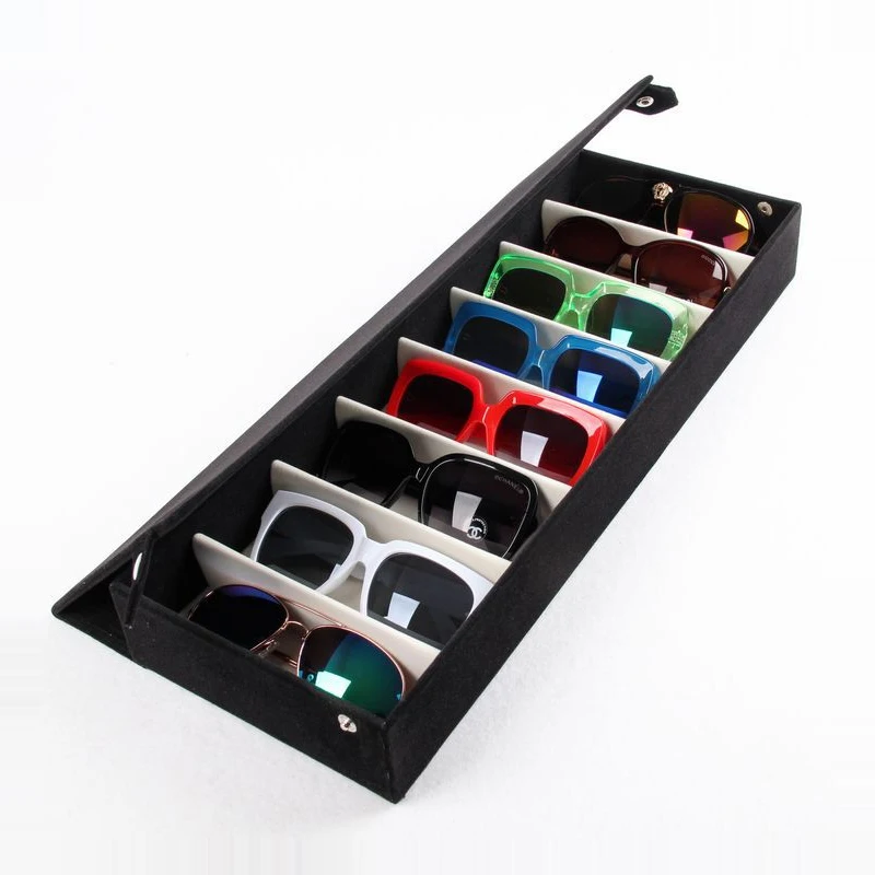 2022 New 8 Grids Eyeglass Sunglass Glasses Storage Display Grid Case Box for  Jewelry Showing Case With Rack Cove 48.5x18x6CM