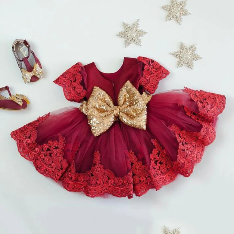 

Винтажное платье-пачка для девочек на день рождения до 12 месяцев, с большим бантом