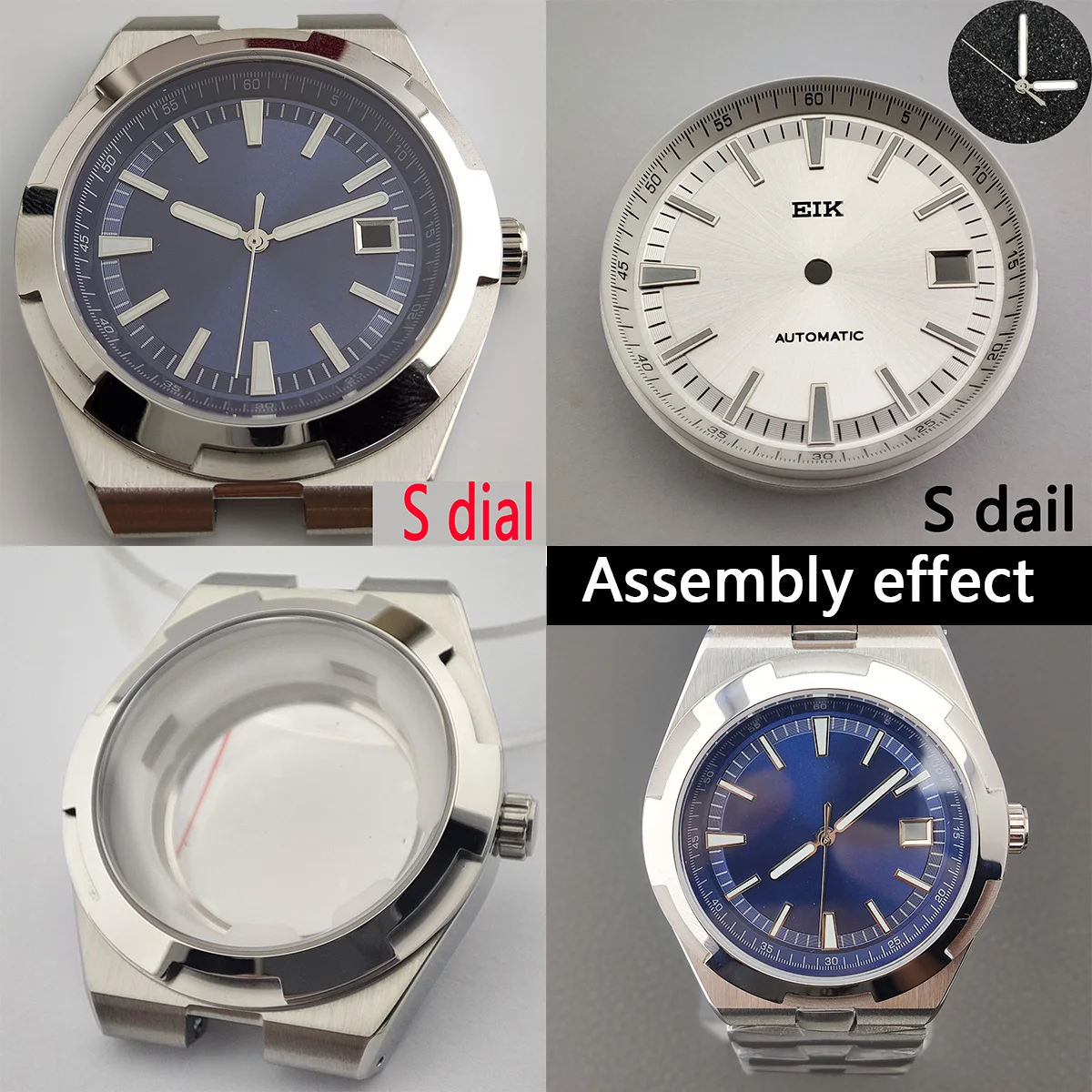 

Miyota 8215 nh35 case 41mm Watch case Add aluminum bezel stainless steel watch accessories case fit dg 2813 movement