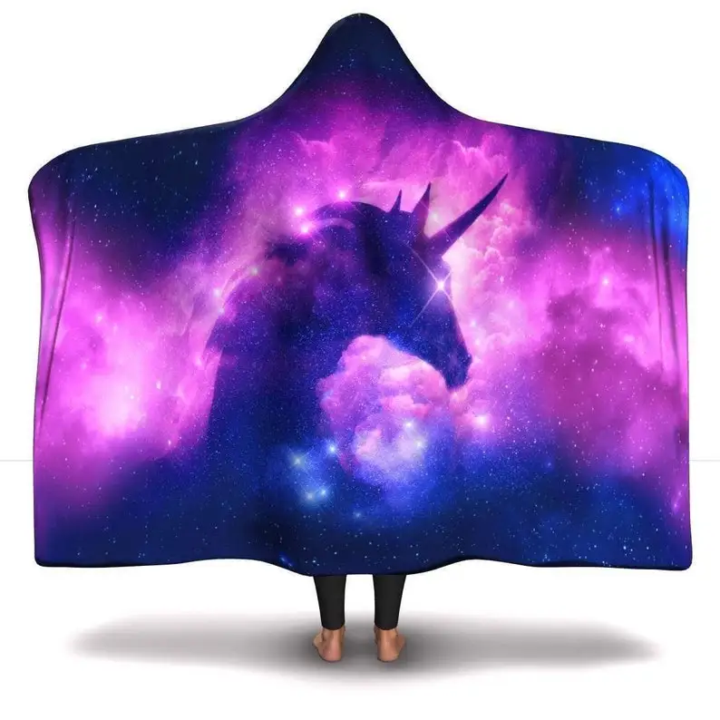 

Hooded Blanket, Unicorn Blanket, Dark Unicorn, Sherpa Blanket, Galaxy Unicorn, Comfy Hooded Blanket, Purple Blanket, Colorful Th