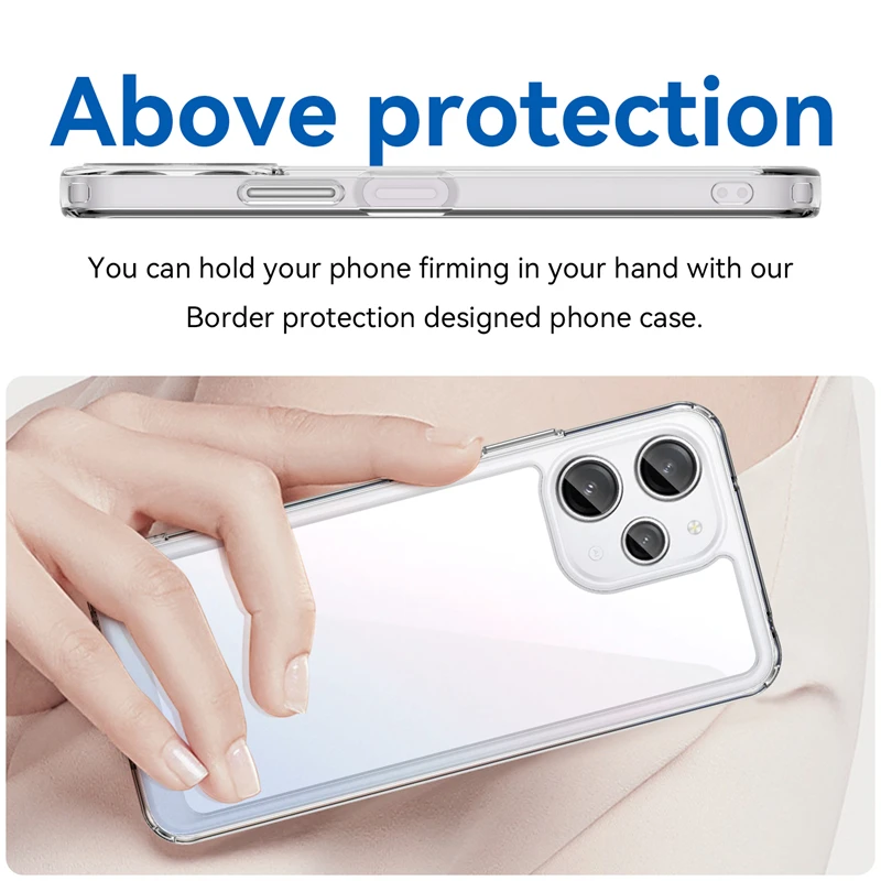 For Xiaomi Redmi 12 Case Silicone Clear Bumper For Redmi 12 Case TPU Border Shockproof Case Redmi 12 12C 11A 10 10A 10C Cover