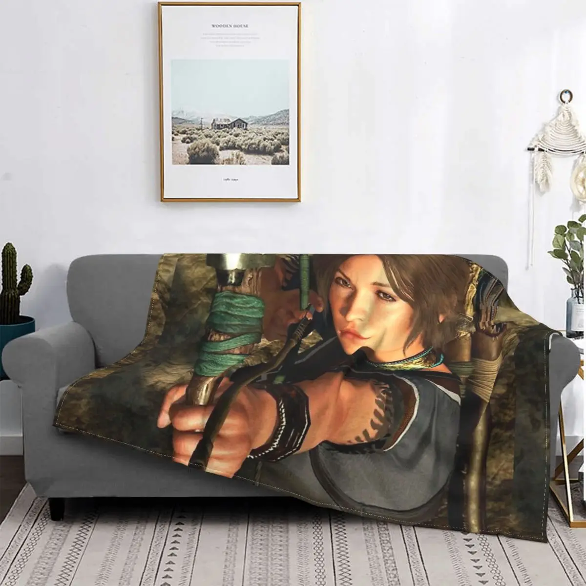 

Lara Croft Archery Blanket Tomb Raider Jonah Maiava Game Fleece All Season Breathable Throw Blankets For bed Plush Thin Quilt