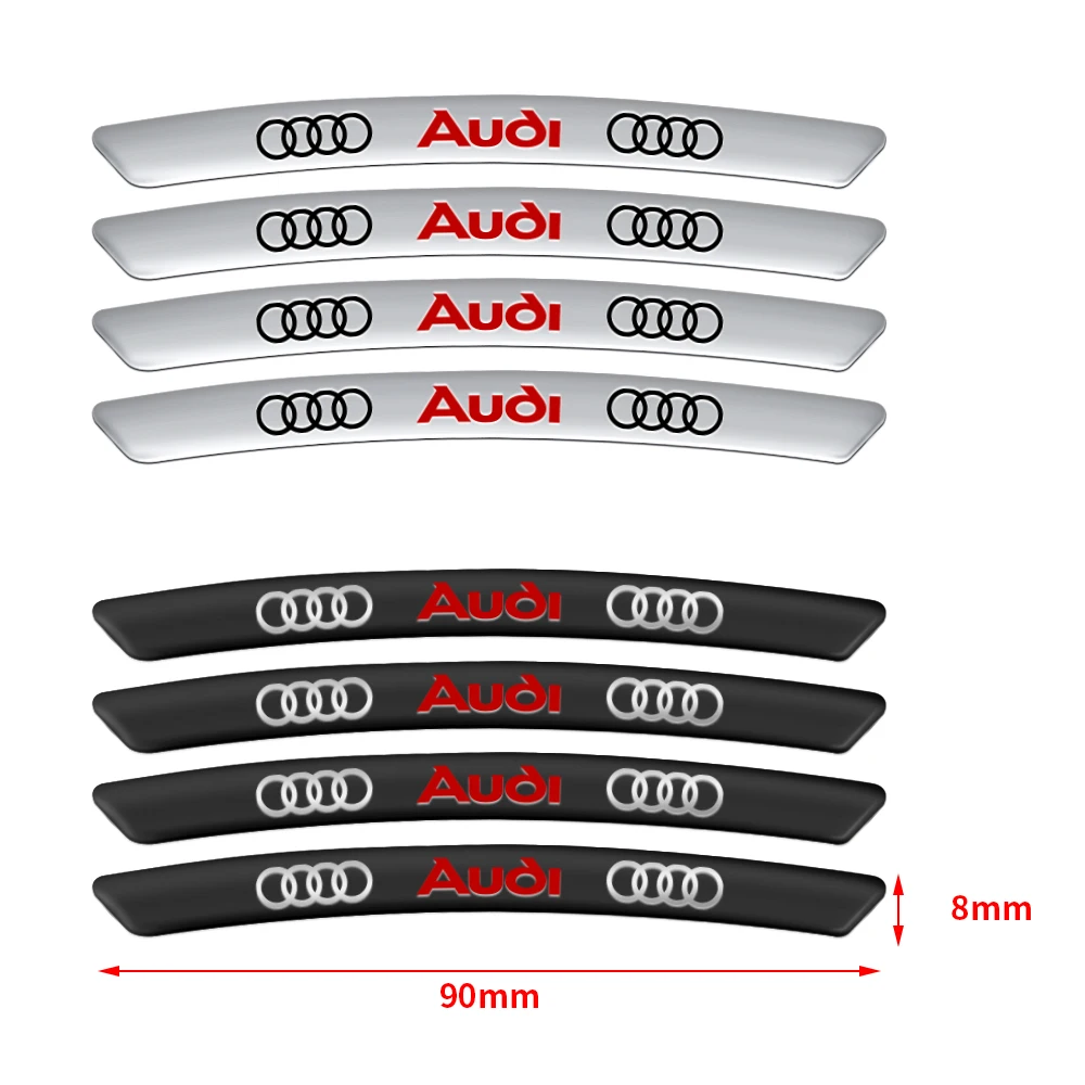 Наклейки-эмблемы на колесные диски (4 шт.) для Audi A1 A2 A3 A4 A5 A6 A7 A8 Q5 Q7 C8 B8 C6 Quattro Sline S Q2 Q3 TT B6 (art.: 3920dbdb74304) - 3920dbdb74304