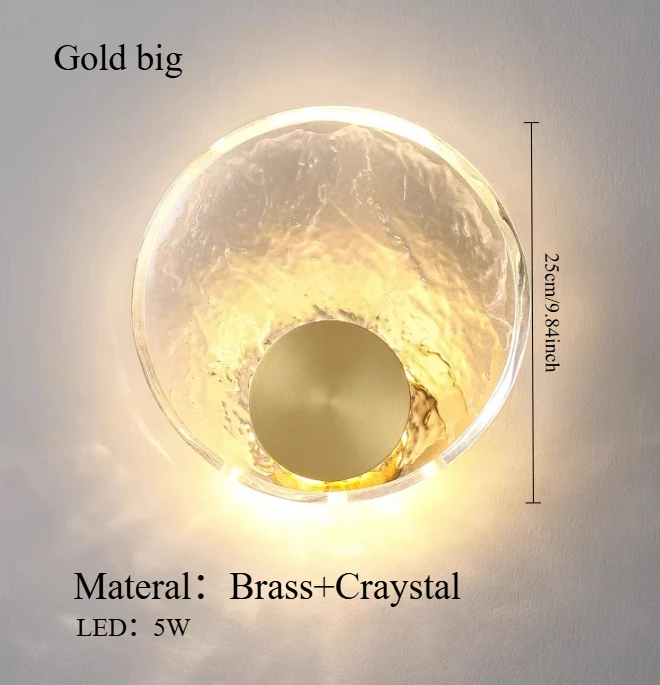 Скандинавский хрустальный настенный светильник, круглый абажур, дизайнерский золотой хромированный светильник для спальни, кухни, бара, минималистичный домашний декор, роскошная прикроватная лампа