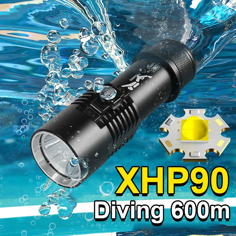 

Профессиональный фонарь для дайвинга, подводный XHP90, вспышка, 18650, высокомощный перезаряжаемый фонарик для дайвинга, водостойкая ручная лампа