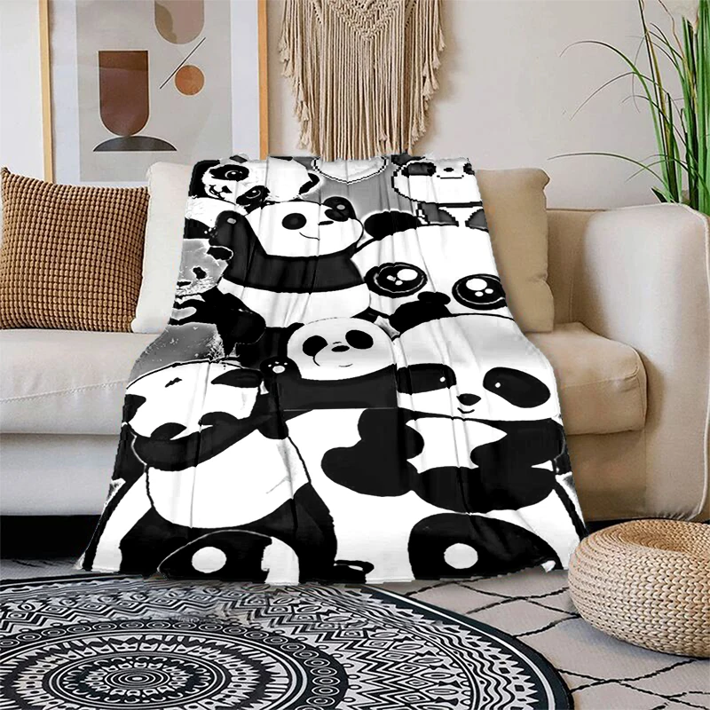 

Panda 3D Print Blanket Sofa Blankets for Beds Super Soft Warm Blanket Flannel Throw Blanket All Season Light Bedroom Warm Decke