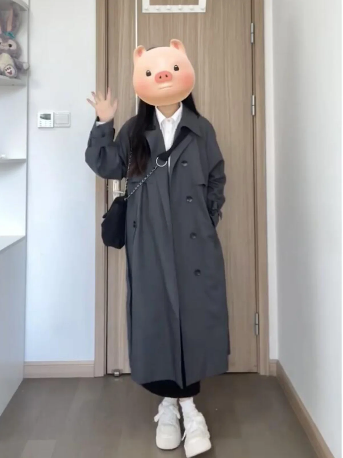 Тренч Верхняя одежда для женщин 2024 новинка осени и зимы маленькое мужское пальто