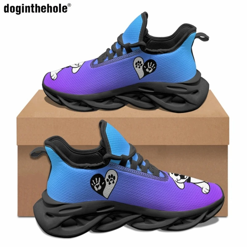 

Doginthehole Cartoon Puppy Design Casual Flat Shoes Gradient Color Sneakers Breathable Non-slip Basketball Shoes Outdoor Sports
