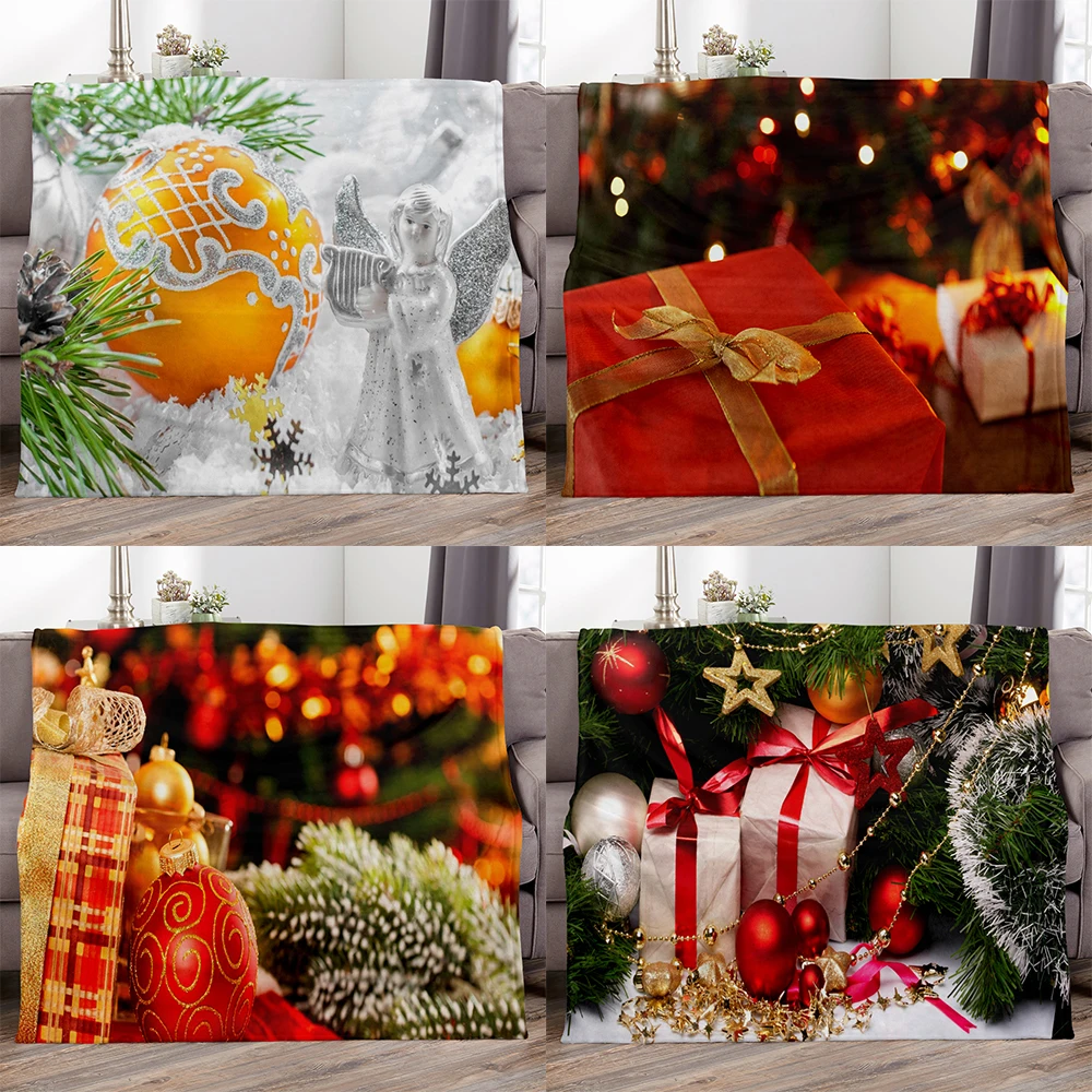 

New Hot Sale Gift Christmas Blanket Air Conditioning Blanket Thick Plush Printing Christmas Series Flannel Bedding Blanket
