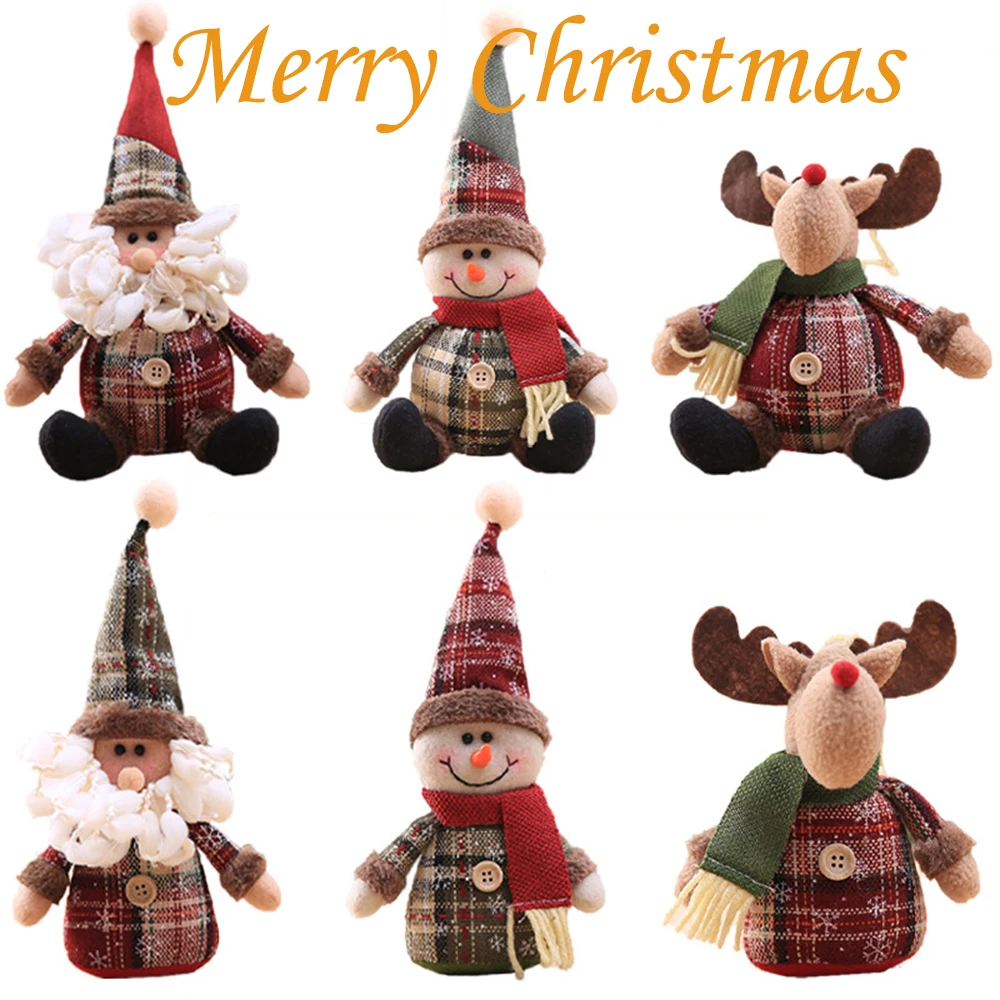 

Мультяшная кукла, Рождественское украшение, снежинка, клетчатая подвеска на рождественскую елку, Новогоднее украшение 2023 года, Подарочные ...