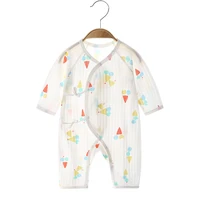 baby onesie summer ultra thin boneless newborn cotton jacquard hollow romper long sleeved air conditioning clothing baby