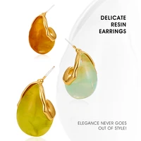 new korean c shape acrylic dangle ear studs vintage resin bohemian earrings for women fashion ear ring wholesale bisuteria mujer