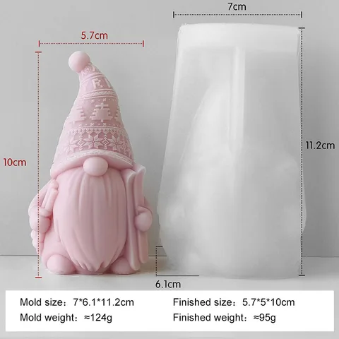 Силиконовая форма для свечей "Лыжный карлик"