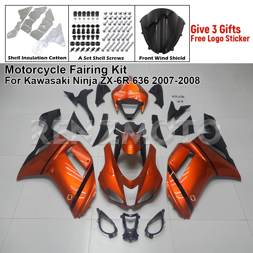 ZX6R для Kawasaki Ninja ZX-6R 636 2007-2008 обтекатель мотоцикла комплект кузова украшение