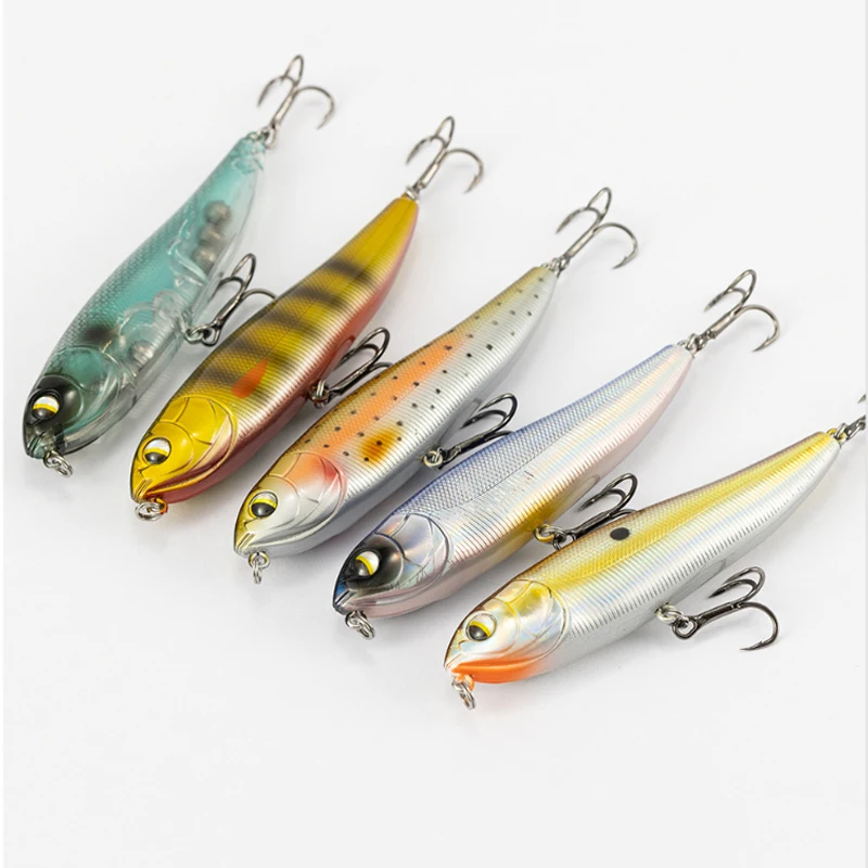 

2Pcs Floating Fishing Lures 8/14g Pencil Top Water Saltwater Hard Baits Dog Walking Sea Bass Wobblers Lure Long Shot
