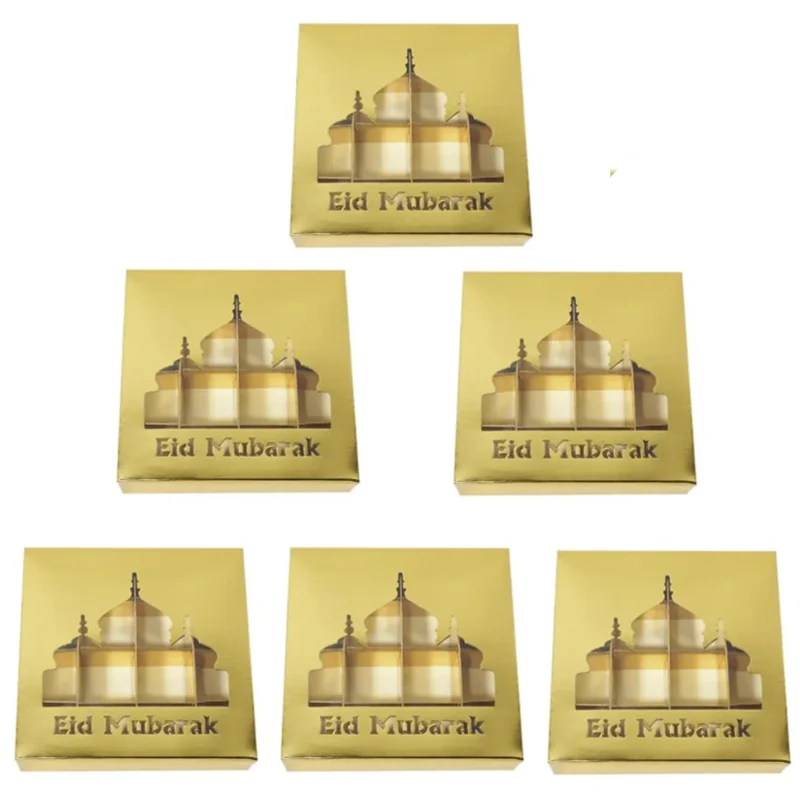 

1-5Pcs Eid Mubarak Gift Box Candy Dragee Box Ramadan Kareem Cookie Boxes Muslim Islamic Party DIY Decoration Supplies 2023