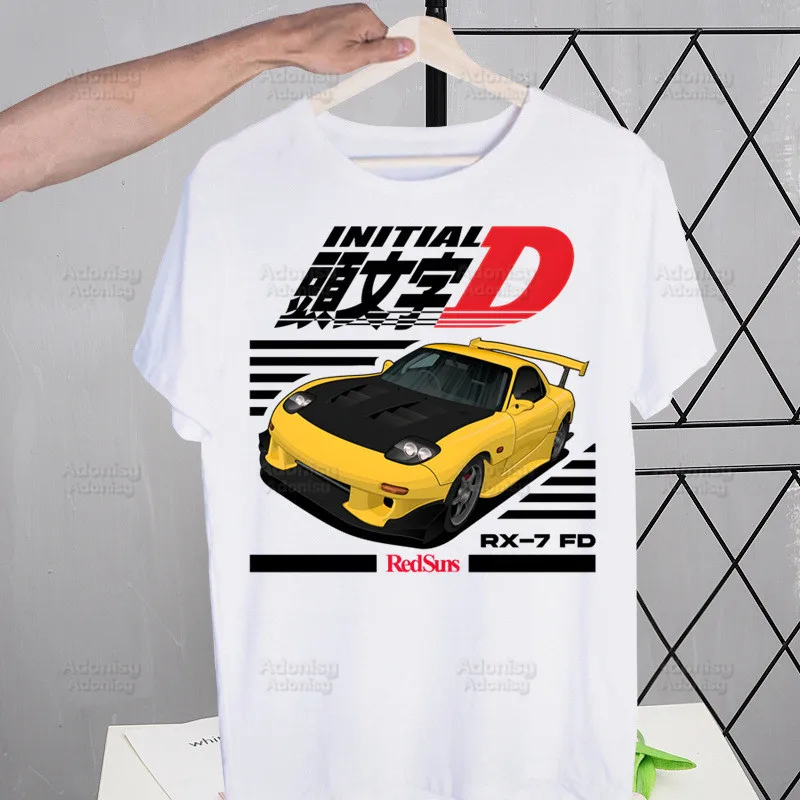 Футболка Initial D Мужская с коротким рукавом AE86 Повседневная рубашка в стиле