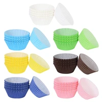 100pcs muffin cupcake paper liner solid color baking oil liner birthday party dessert cake decor packaging kitchen accessories