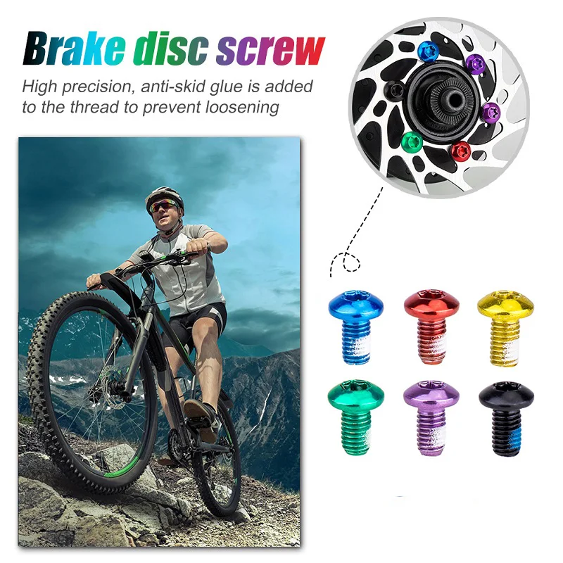 

12PCS M5x10mm Colorful Disk Brake Rotor Bolts Stainless Steel MTB Mountain Bike T25 Brakes Disc Fixed Screw Bicycle Accessories
