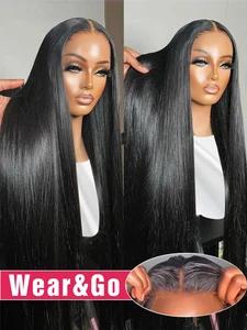Glueless Preplucked Human Hair Wigs Ready To Wear And Go Straight 13x6 HD Lace Front Frontal Human Hair Wig On Sale Clearance