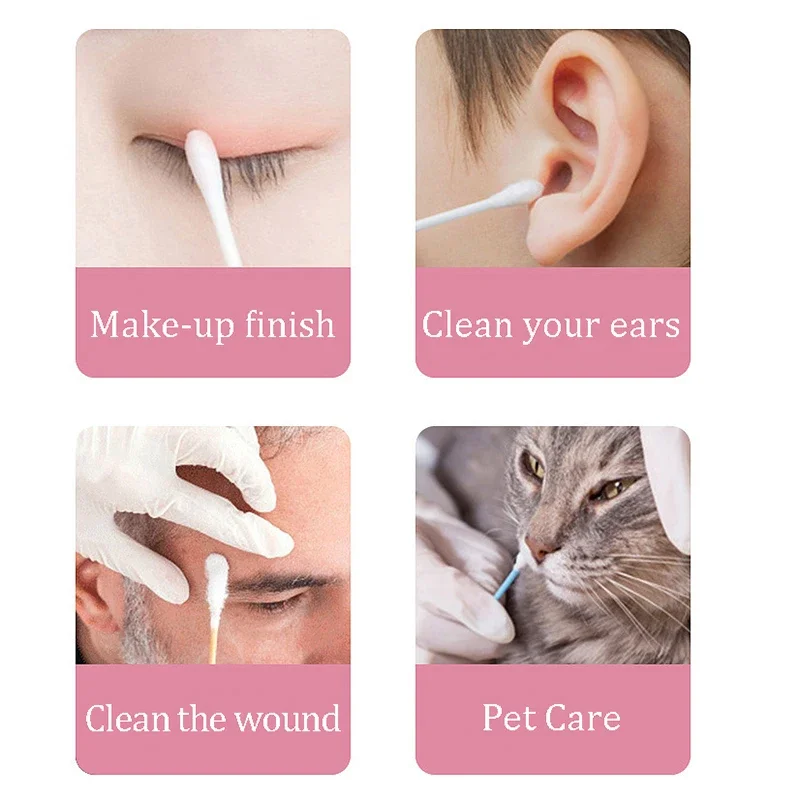 300 шт./коробка чистые ватные палочки для макияжа