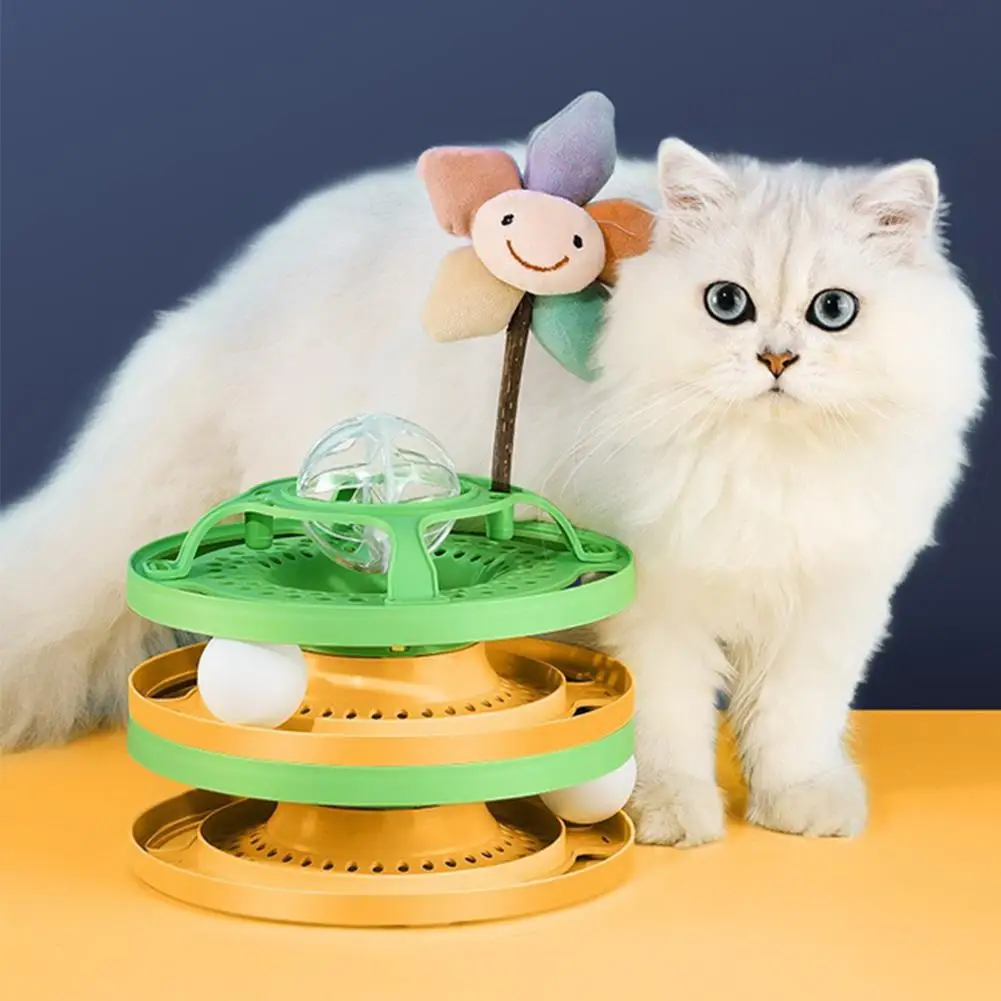 

NEW Cat Diy Turntable Ball Bite-resistant Scratch-resistant Funny Teaser Stick Boredom Toys Pet Supplies