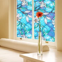 stained lily glass privacy window film static decoration self adhesive for uv blocking heat control stickers