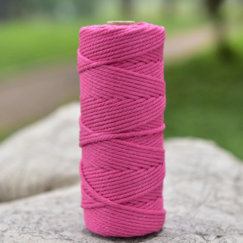 100 м 4 мм шнур для макраме хлопковая веревка поделки цветной с нитью витой шпагат