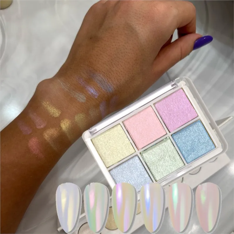 Laser Aurora Solid Mirror Nail Glitter Powder Holographic Shimmer Chrome Dust Nails UV Gel Polish Pigment Art Decorations &amp