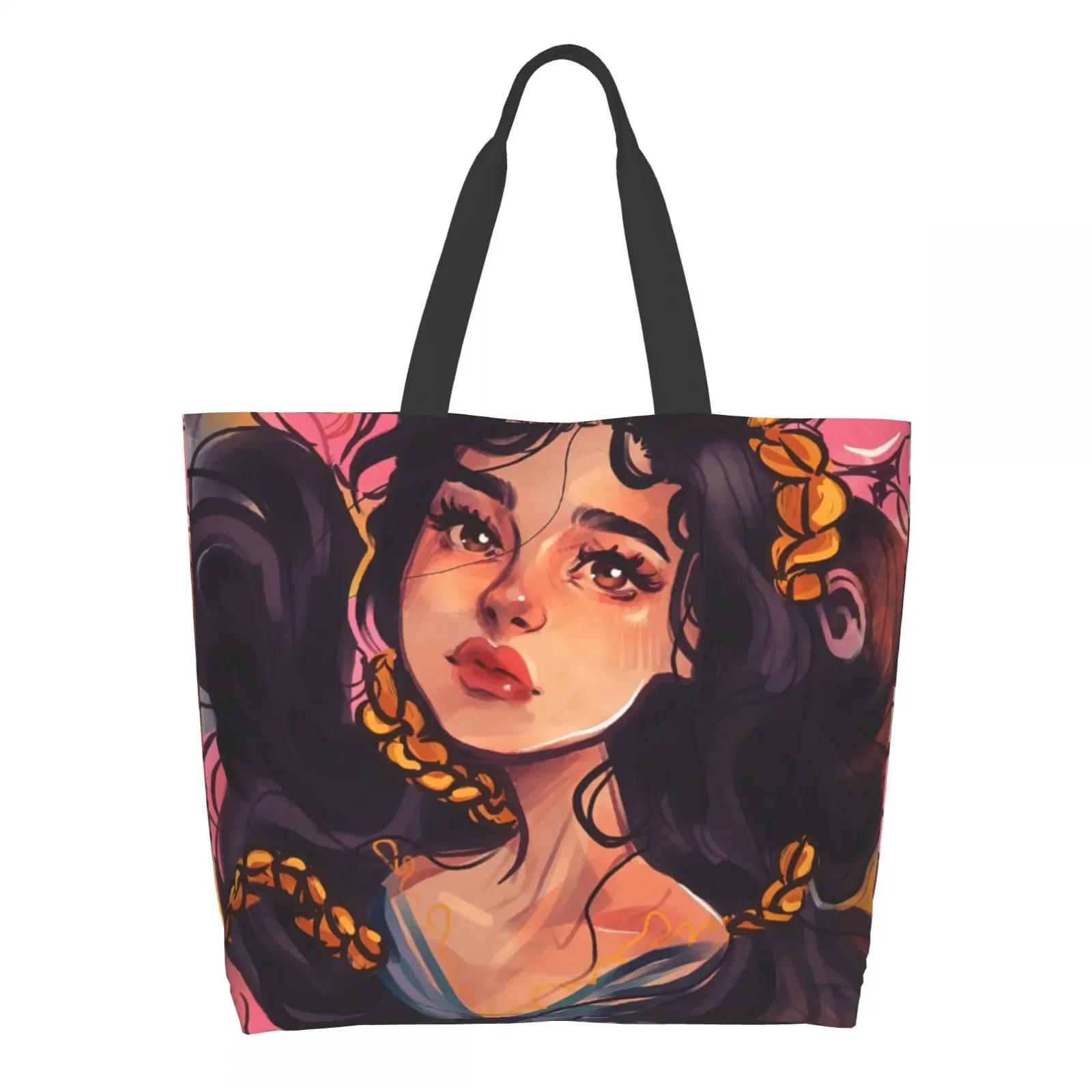 

American Girl Canvas Tote Bag Shopping School Tote Bags Large Capacity Grocery Bag Lightweight Reusable Shoulder Bag